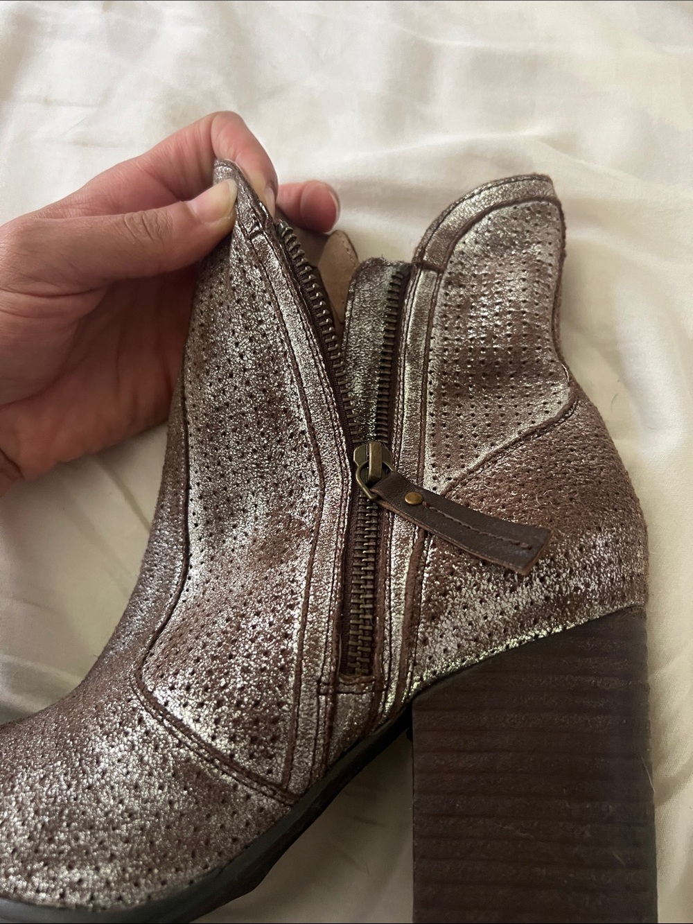 Seychelles All Around the World Metallic Ankle Booties from Anthropologie - Picture 4 of 5